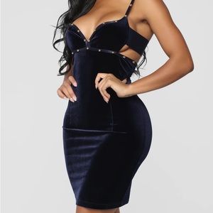 Fashion Nova Strappy Velvet Party Dress
